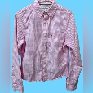 Abercrombie & Fitch Plaid Long Sleeve Muscle Button Up size small 100% cotton